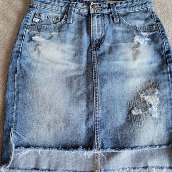 Ag Adriano Goldschmied The Erin distressed denim skirt - Picture 3 of 11